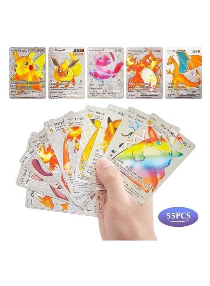 أيكدنطا 220 بطاقة لعب من السلسلة النادرة، صندوق بطاقة TCG - سلسلة Vstar V EX Vmax GX النادرة (55 ذهبية + 55 سوداء + 55 فضية + 55 قوس قزح) عبوة مكونة من 4. - Image 3